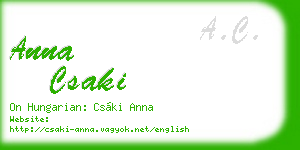 anna csaki business card